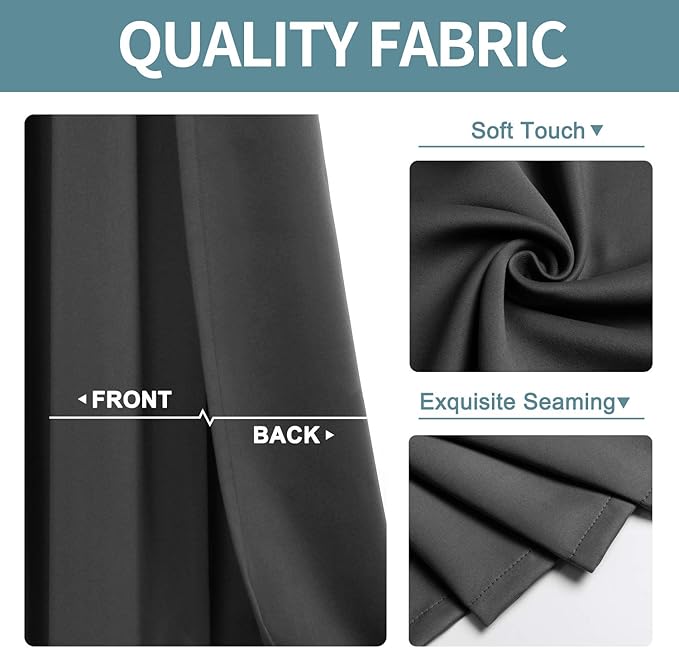 ChrisDowa Blackout Curtains 108 Inches Long 2 Panels Set