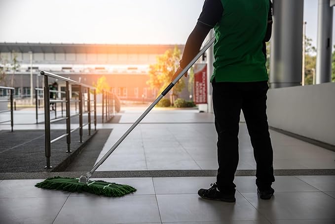 Ultimate Dust Mop Kit: Industrial-Grade Performance, Heavy-Duty Frame, Telescopic Handle - Green 36 Inch