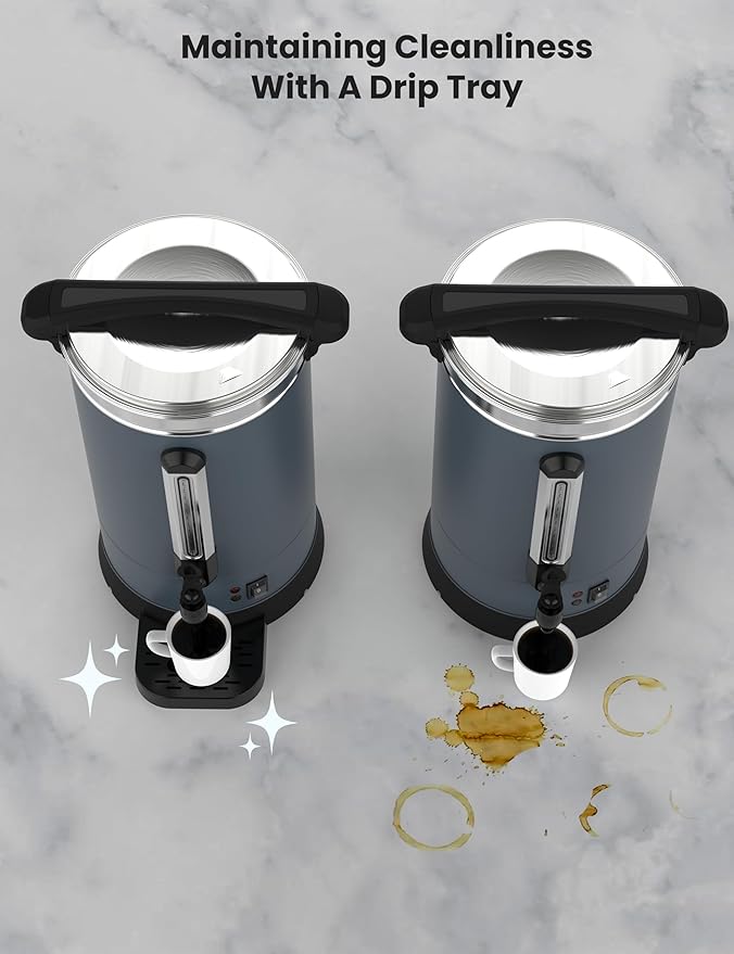 90 Cups Coffee Urn,14L Gallon Double Wall Commerical Coffee Maker for Buffet Catering Wedding Gathering,Large Capacity Hot Coffee Dispenser,Stainless Steel Hot Water Urn