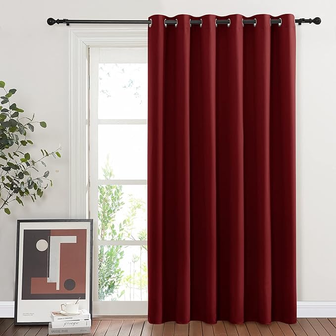NICETOWN Glass Door Curtains for Window, Wide Thermal Curtain Panels, Sliding
