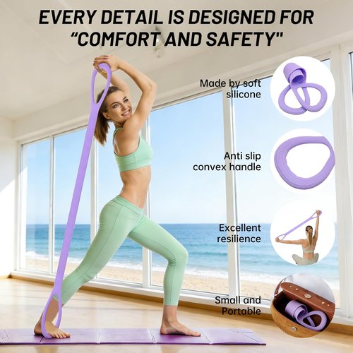 Figure 8 Exercise Bands - Set of 3 Resistance Bands for Arm, Back & Leg Training | Durable Handles