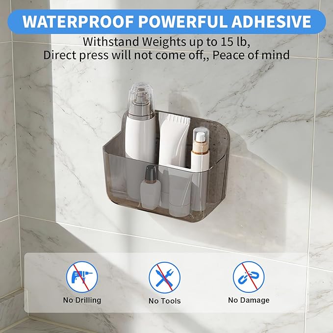 Diesisa 2pc Acrylic Wall Mount Organizer, Adhesive Cabinet Door Organizer