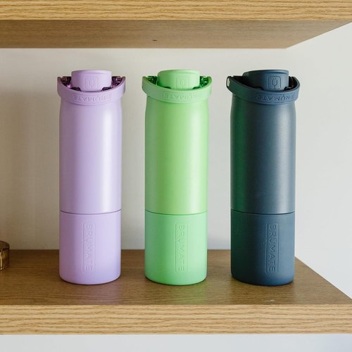 BrüMate Rise 25oz Insulated Water Bottle - 100% Leakproof Silicone Straw | BPA-Free | Blue Agave