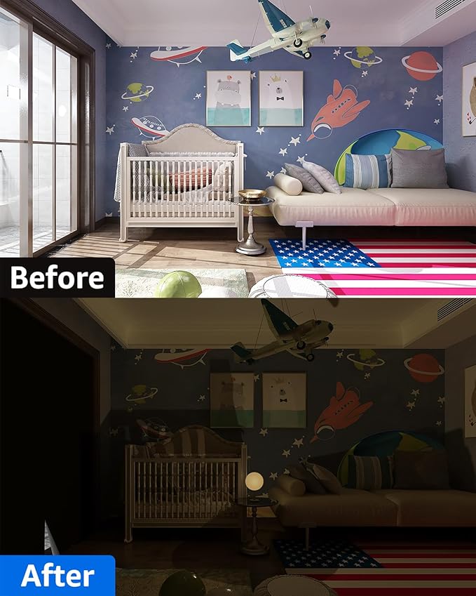 Sumobaby Blackout Curtains for Bedroom Portable 30"x64", No Drill Black Out