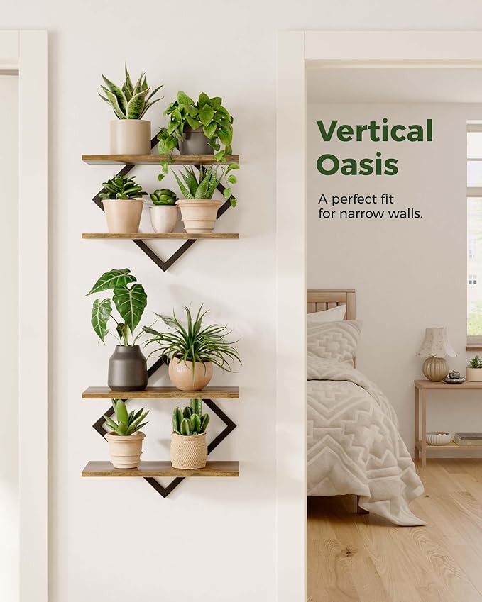 Bamworld Floating Shelves for Wall Planters for Indoor Plants Hanging Shelves
