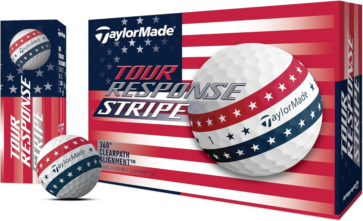 TaylorMade Golf Tour Response Stripe Golf Balls - USA Edition | One Dozen Premium Balls