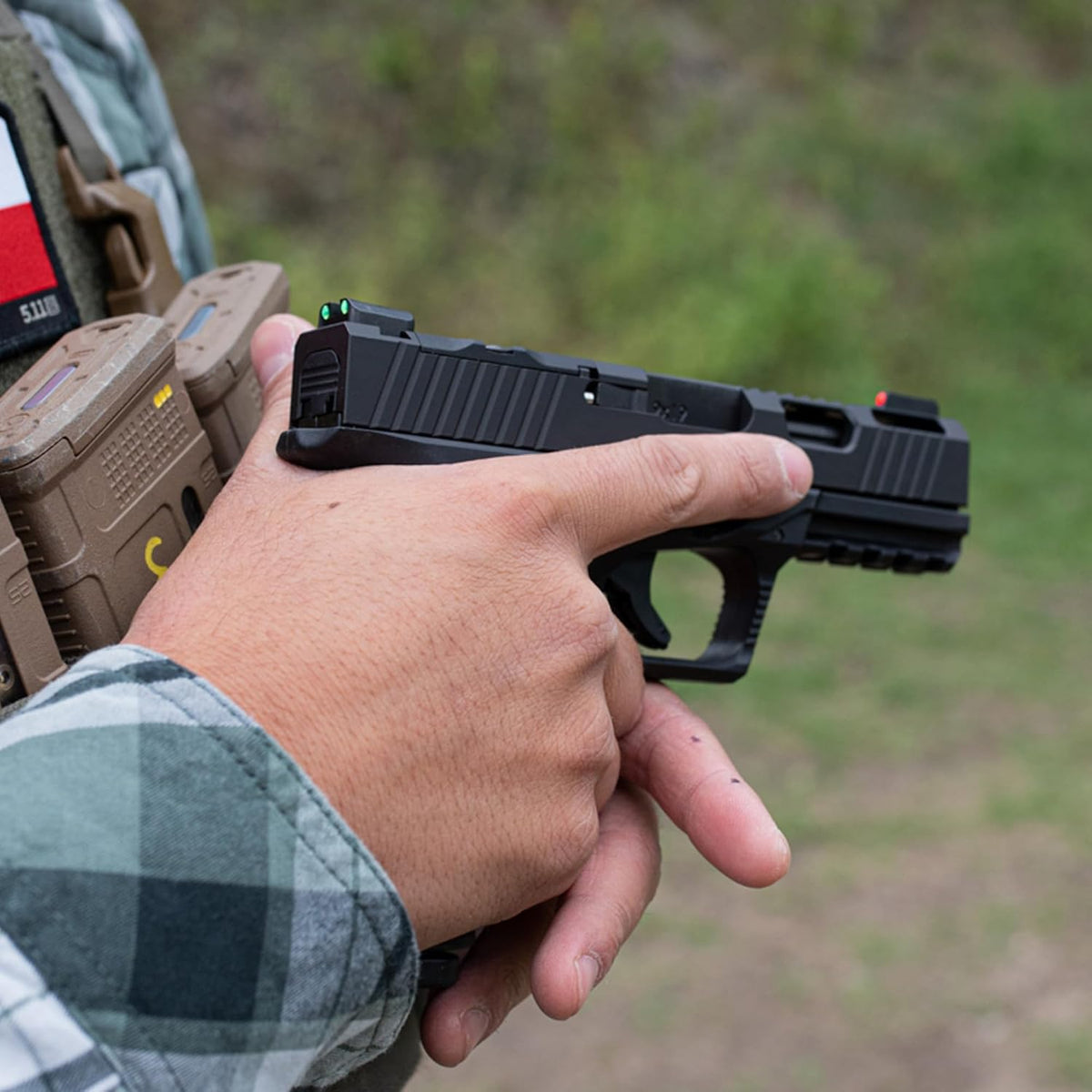 Truglo TFX PRO Night Sight for Handguns - Glowing Tritium & Fiber Optic, Compact & Durable