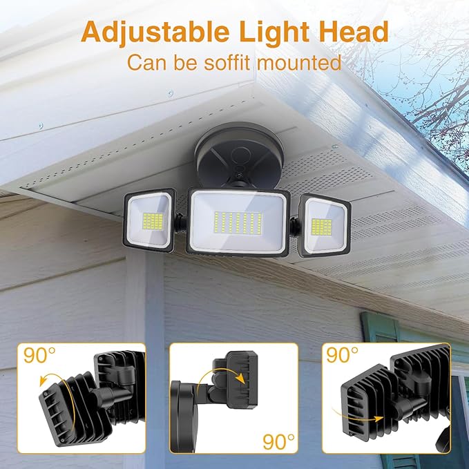 Onforu 75W Flood Lights Outdoor, 7000LM Brightness Security Lights Switch
