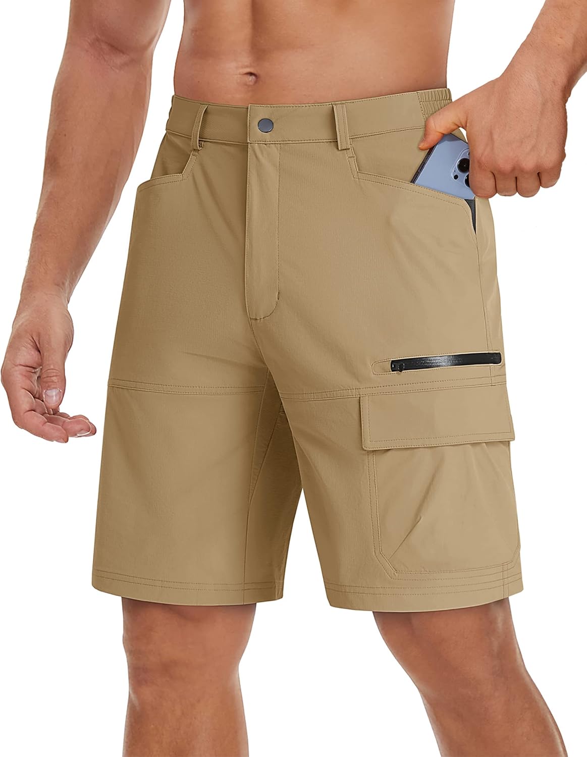 TACVASEN Men's Quick-Dry Cargo Shorts - Water-Resistant for Outdoor Activities | Casual Golf & Hiking