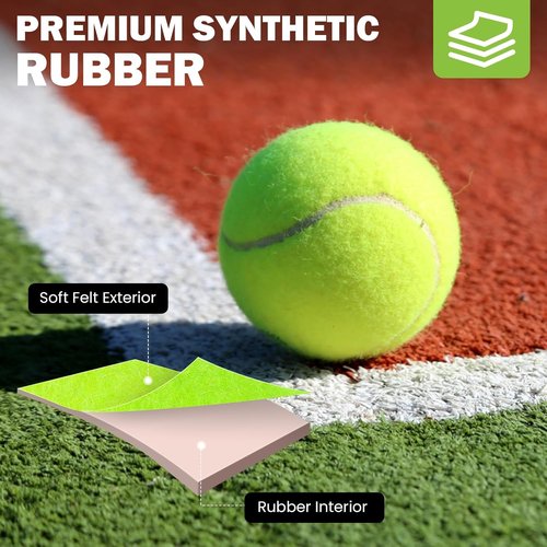 FURWEY Pressureless Tennis Balls - Bulk Pack of 12/24/36/80 with Mesh Bag for Easy Transport | Ideal for Pets & Beginners