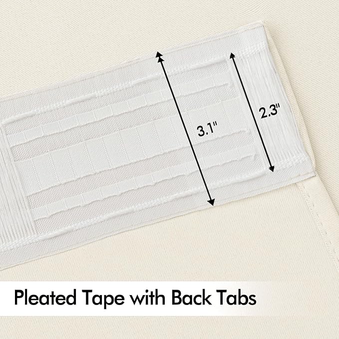 MIULEE Birch Back Tab Blackout Curtains 63 Inch Length 2 Panels Set