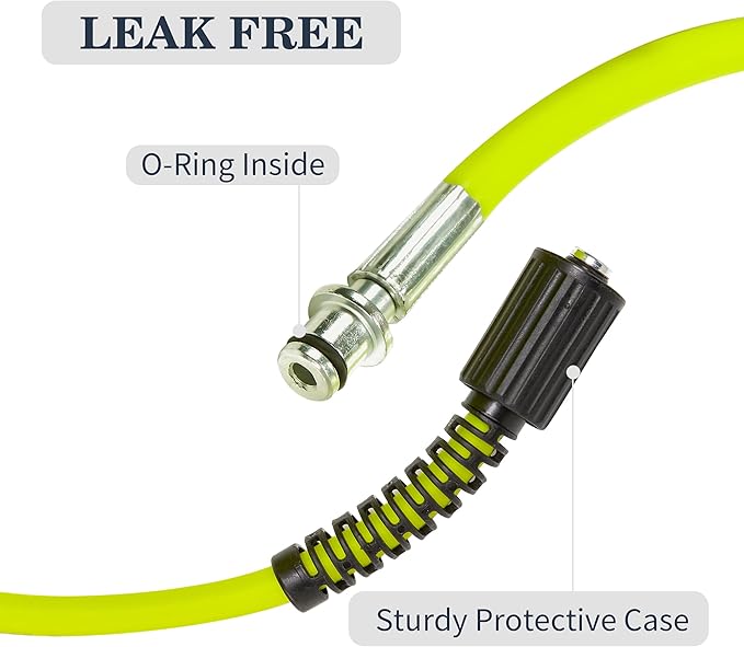 M MINGLE Pressure Washer Hose 25 FT x 1/4" - Replacement Power Wash Hose with M22 14mm Fittings - 3600 PSI