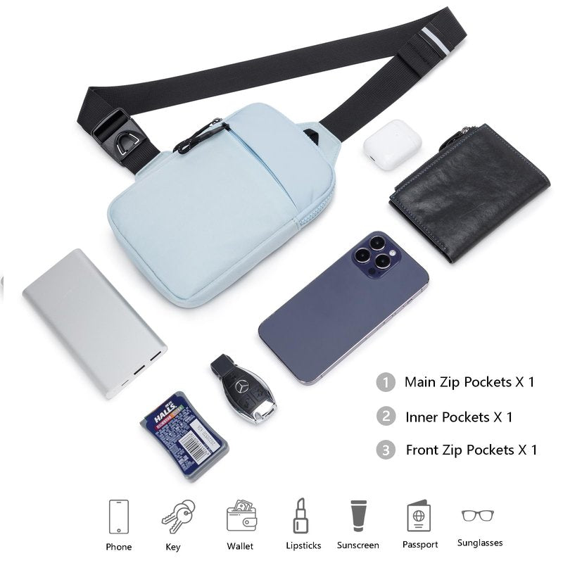 higouta Mini Sling Bag for Men Women, Small Crossbody Casual Utility Chest Phone Bag for Travel Workout