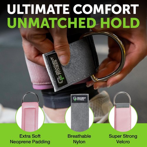 Gradient Fitness Ankle Straps - 2 Pack | Durable Ankle Straps for Cable Machines & Workouts