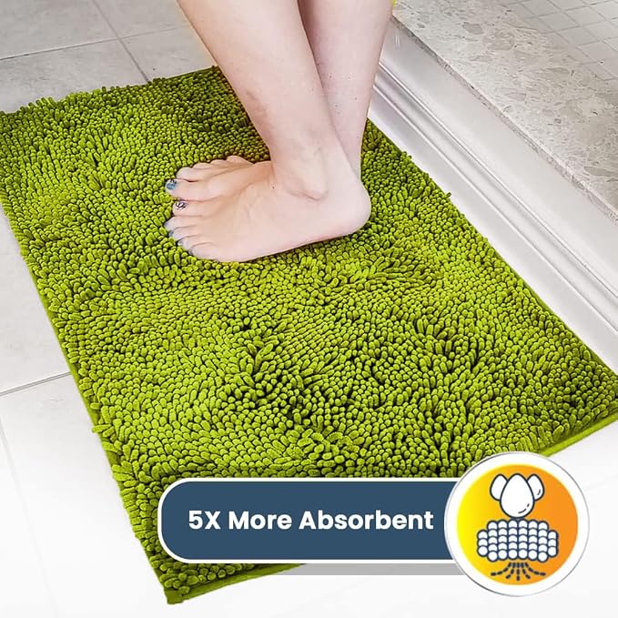 Muddy Mat® | Super Water Absorbent Door Mat Indoor, Microfiber Quick Dry Chenille Entryway Rug,Slip Resistant Front Door Mat,Indoor Mats for Entryway,Machine Washable Pet Rug, Spring Green 30" x 48"