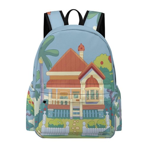 CUVYEU Blue Dog House Backpack Universal Backpack Travel Backpack Waterproof Backpack 17 Inch