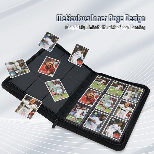 Arkeiliy Card Binder - 9 Pocket Double-Sided Trading Card Holder | Premium Zip Album for 540 MTG (Black)