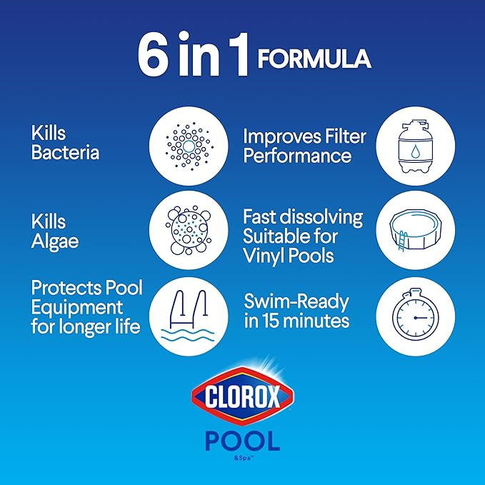 Clorox® Pool&Spa™ Shock XTRABLUE® Plus, Kills Bacteria & Algae in Swimming Pools, Swim-Ready in 15 Minutes, (6-Pack)