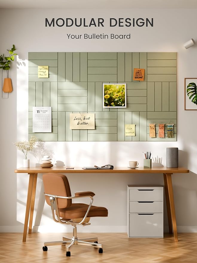 Bumusty Large Cork Board Alternative-48 x 36" Felt Bulletin Board Tiles