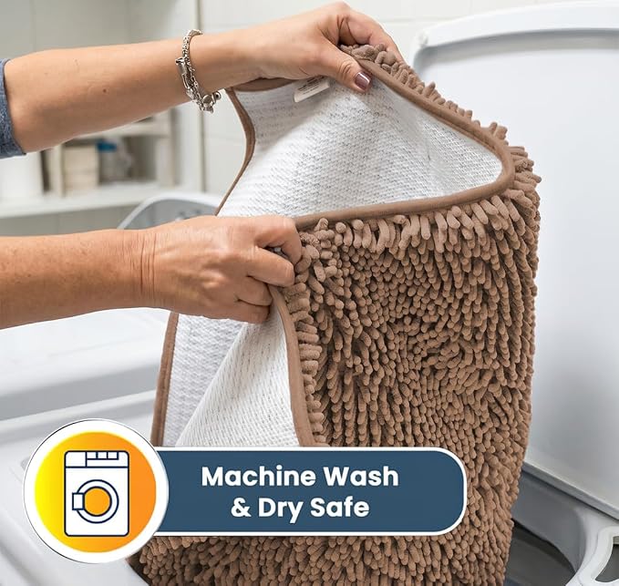 Muddy Mat® | Super Water Absorbent Door Mat Indoor, Microfiber Quick Dry Chenille Entryway Rug, Slip Resistant Front Door Mat, Indoor Mats for Entryway, Machine Washable Pet Rug, Mocha 24" x 40"