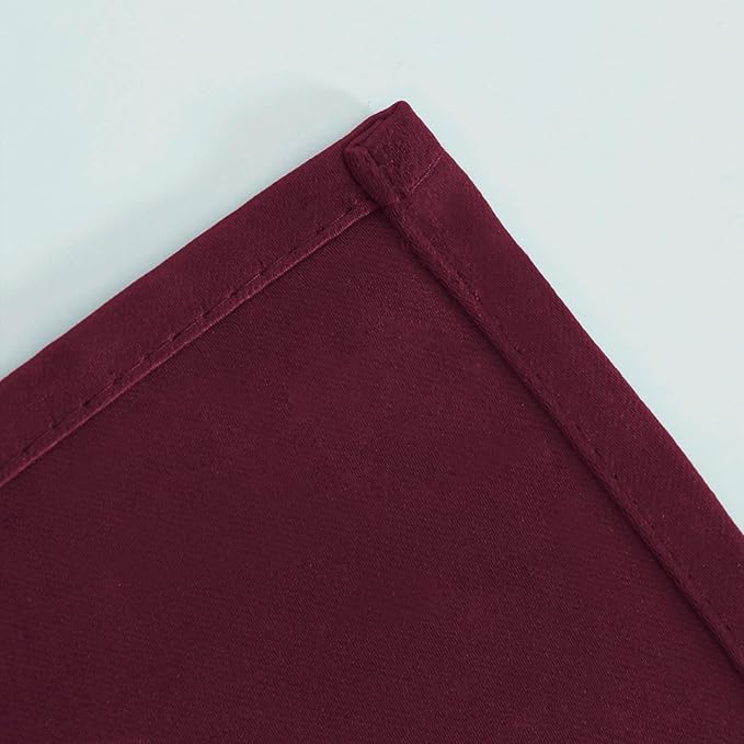 LEMOMO Blackout Curtains 66 x 54 Inch Long Burgundy Red Curtains Set of 2
