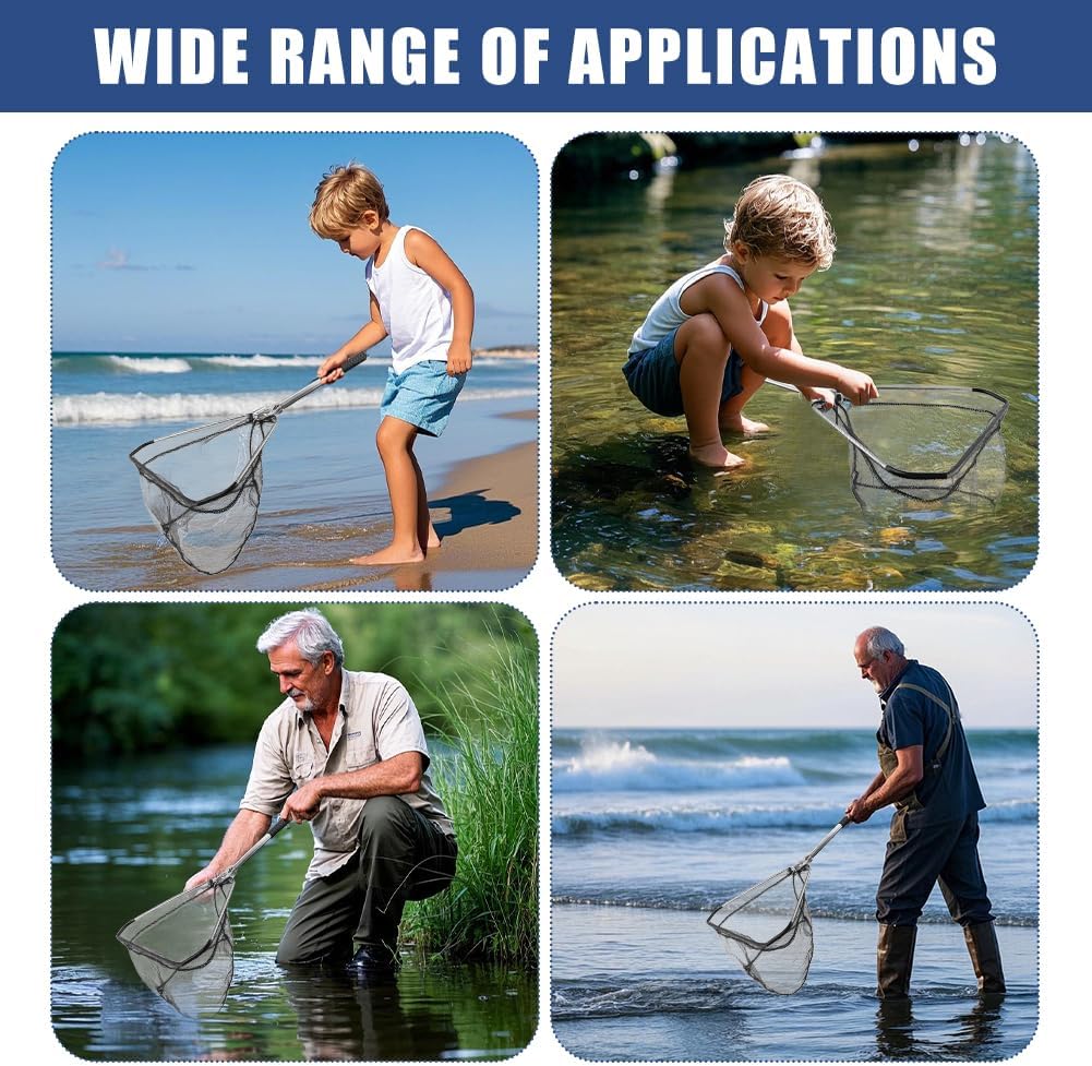 Skiennix Fishing Net - Collapsible Telescopic Handle with Durable Nylon Mesh | Small Size for Saltwater & Freshwater
