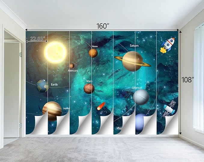 Kids Universe Planet Galaxy Wallpaper Solar System Starry bight Sky Ceiling