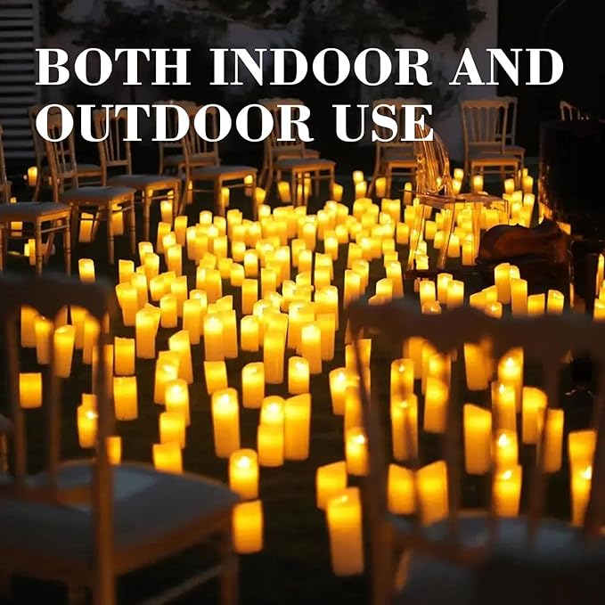 24-Pack LED Flameless Candles with Remote Control -Remote flameless Candles- Timer Candles -3D Flame Perfect for Halloween Christmas Parties,Wedding,Home Decor,Gift and Special Occasions.