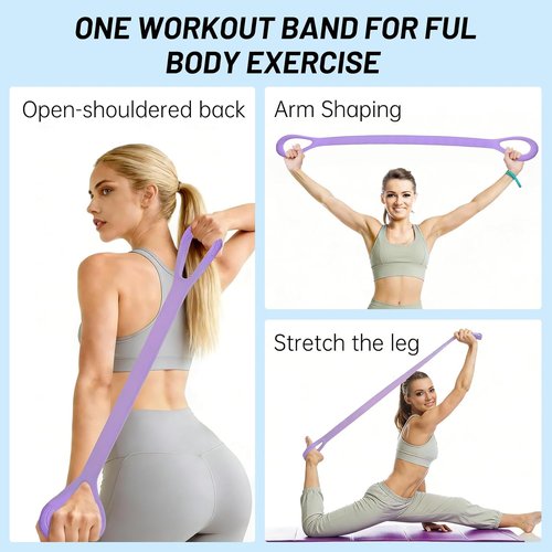 Figure 8 Exercise Bands - Set of 3 Resistance Bands for Arm, Back & Leg Training | Durable Handles