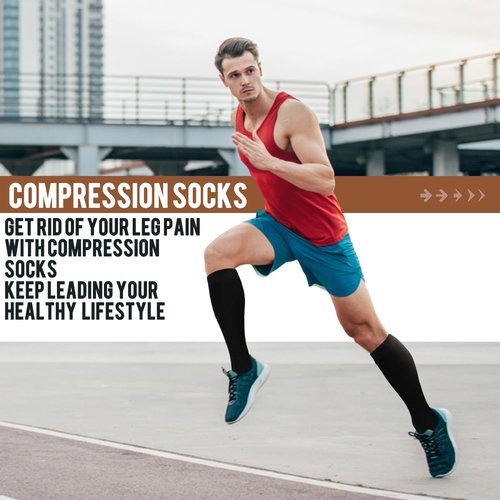 ACTINPUT Copper Compression Socks - 4 Pairs for Men & Women | Ultimate Support for Nurses, Running & Travel