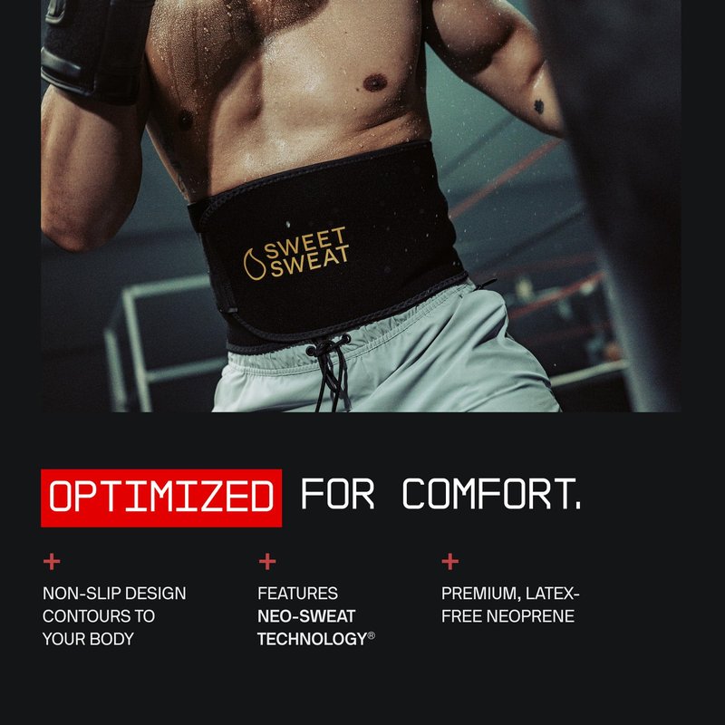Sports Research Sweet Sweat® Waist Trimmer Toned Series - Premium Sweat Enhancing Fitness Belt for Women & Men - 5 Adjustable Sizes Sand