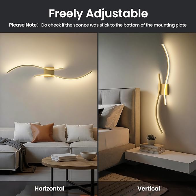 Battery Operated Wall Sconces Set of Two, 10000mAh Rechargeable Modern Wall