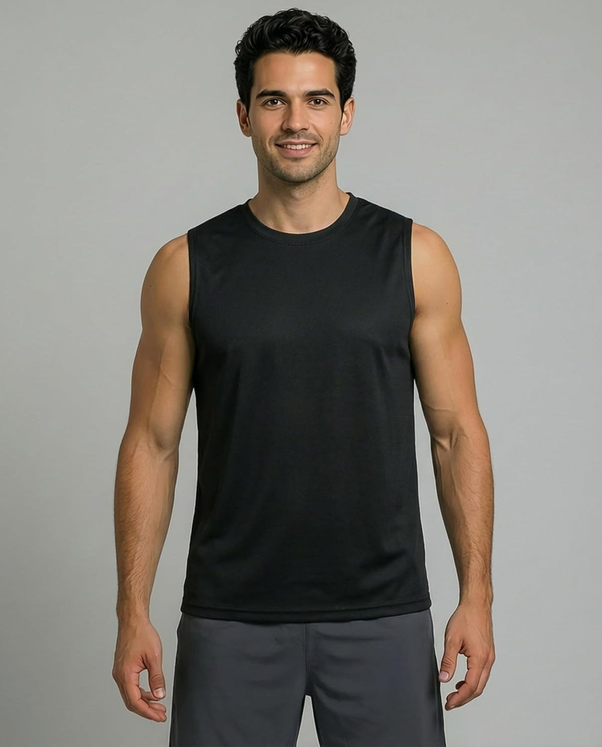 Real Essentials Men's Mesh Active Athletic Tech Tank Tops - 5 Pack for Workout & Training | Big & Tall Available