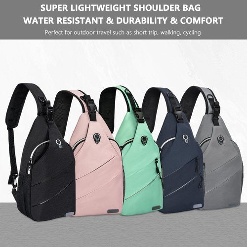 IBVIVIC Sling Backpack for Men Women, Crossbody Bags Travel Hiking Chest Bag with Adjustable Shoulder Strap (Black)