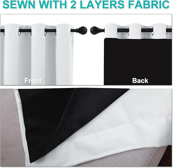 NICETOWN Blackout Curtains 80 inches Long, 2 Pieces, Full Light Blocking Drapes