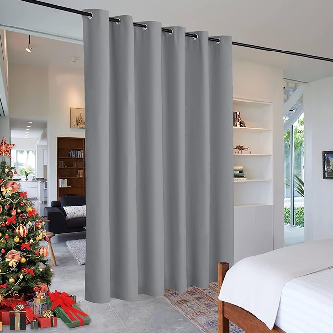 RYB HOME Portable Room Divider Curtains Energy Saving Noise Reducing Drapes