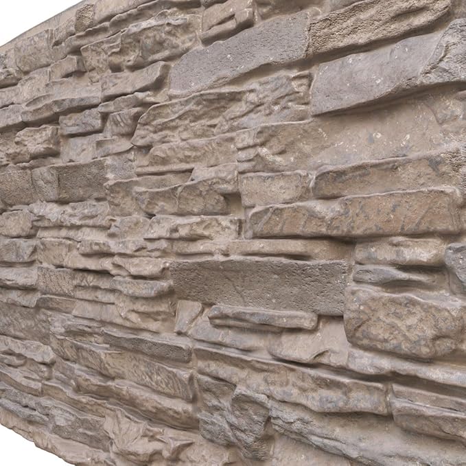 EverStone Canyon Ridge Faux Stone Panel, 45 3/4"W x 24 1/2"H x 1 1/4"D