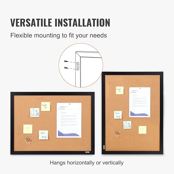 VEVOR 24 x 36 Cork Board, Large Bulletin Board