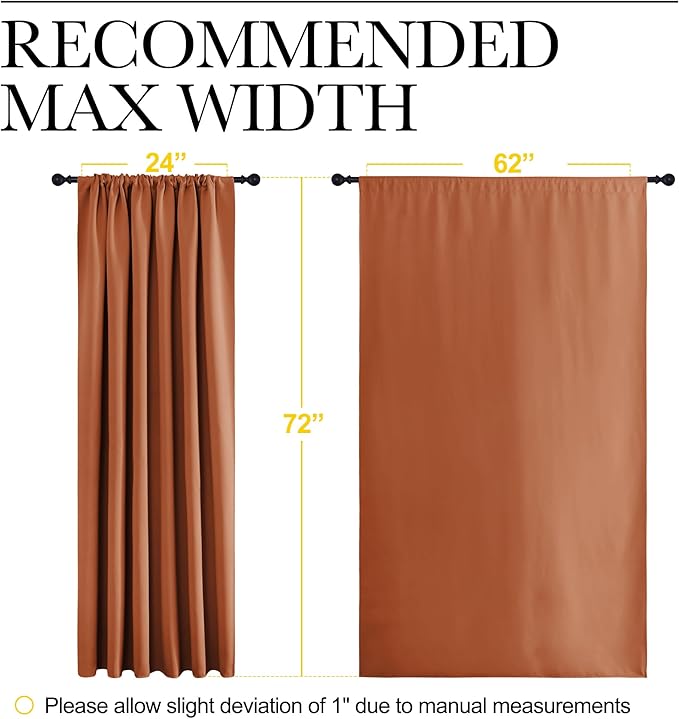 NICETOWN 2 Panels Blackout Curtains, Rod Pocket Window Curtains Room Darkning