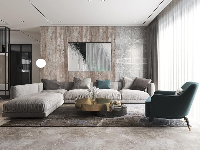 Dimoon78.7"x17.7'' Wood Wallpaper Brown Grey Dark Wood Contact Paper Gray Brown