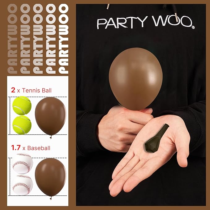 PartyWoo Brown Balloons 50pcs 5 Inch Small Mini Boho Neutral Coffee Tan Fall Latex Balloons for Wedding Baby Shower Gender Reveal Graduation Safari Woodland Birthday Fall Party Decorations Brown-F09