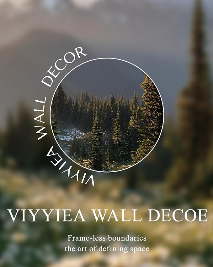 VIYYIEA Extra Large Size Canvas Wall Art, 36x54 Inch Mountain Landscape Scroll Painting with Wildflowers and Pines, Oversized Nature Wall Hanging for Living Room, Bedroom, or Office Decor