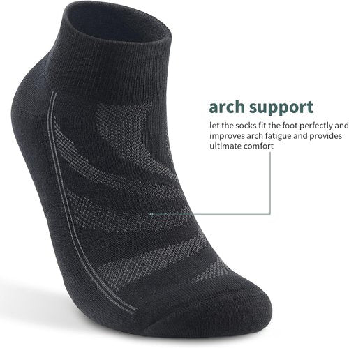 Lapulas Men's Ankle Socks - Cushioned Cotton Quarter Socks for Sports & Running | 6 Pack