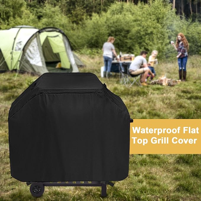Waterproof Griddle Cover, Dustproof BBQ Grill Cover Compatible with Royal Goumet CD1824AX 24 inch Charcoal Grill,Barbecue Grill Covers for Smoker Grill,52" x 25" x 48"
