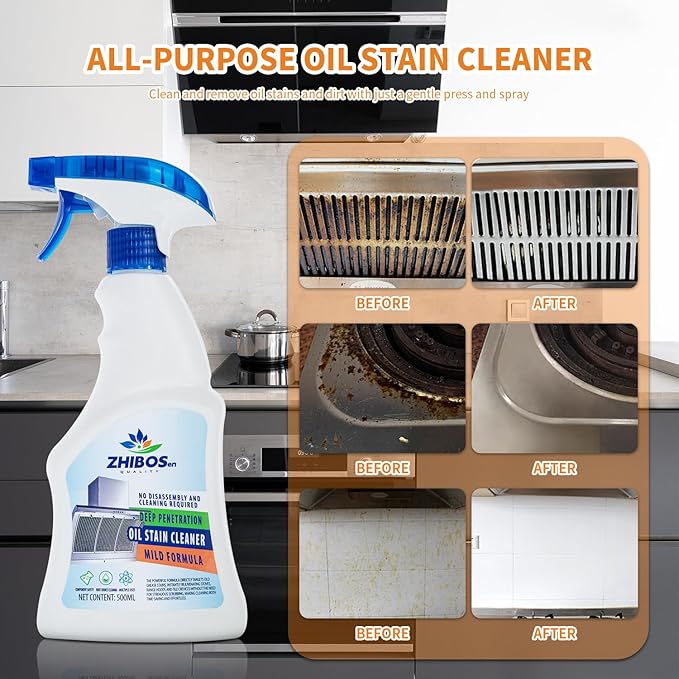 All Purpose Cleaner, Stain Remover Cleaning Spray, Kitchen Cleaner Spray, Multi-Purpose Cleaner Spray Removes grease, dirt and stains from bathrooms, floors and more! (3pcs)