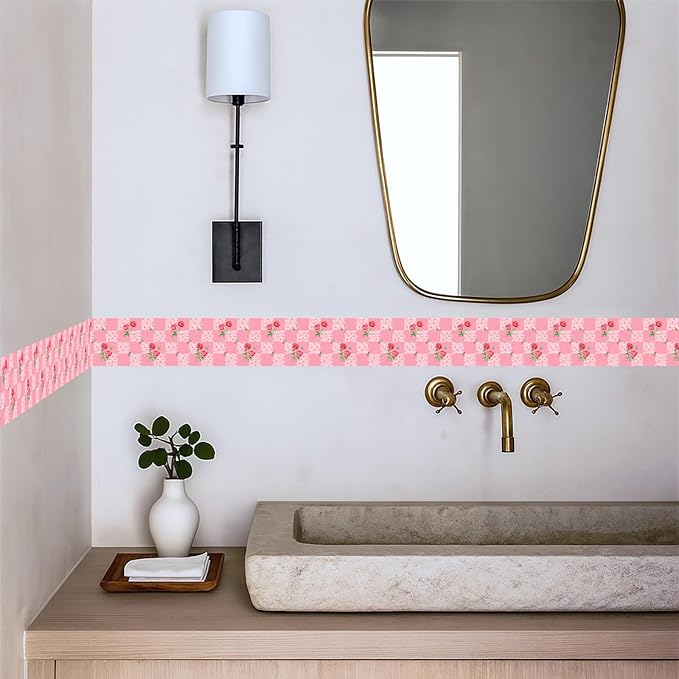 Pink Polka Dot Wallpaper Border 196x4 Inch Peel and Stick Wall Border Removable