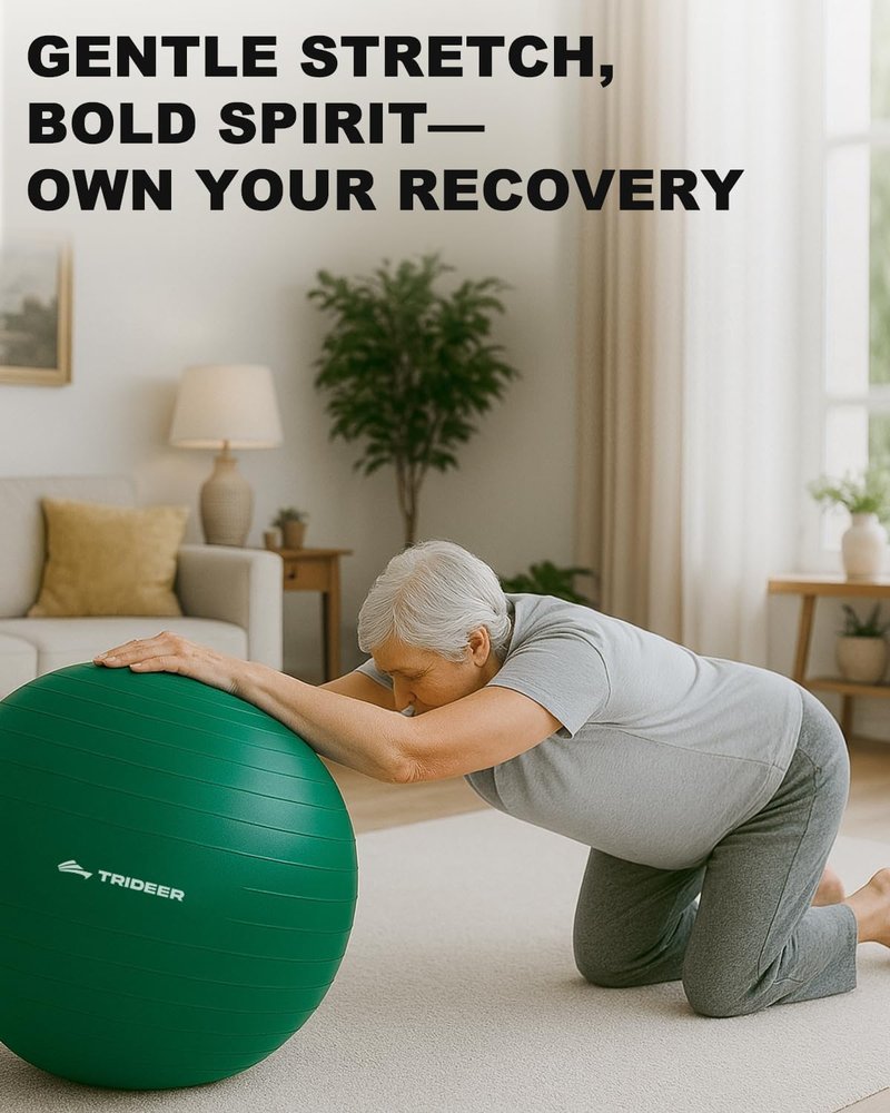 Trideer Exercise Ball for Physical Therapy, Yoga, & Workout Fitness - Core Strength, Balance & Flexibility