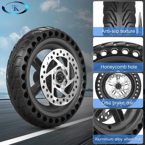 ELKATECH | Gotrax Wheel replacement and Xiaomi M365 electric Scooter | Solid Tire with hub and Brake-Disc | Honeycomb Wheel Compatible Mijia1s gotrax gxl V2/gotrax XR and 8,5 inch