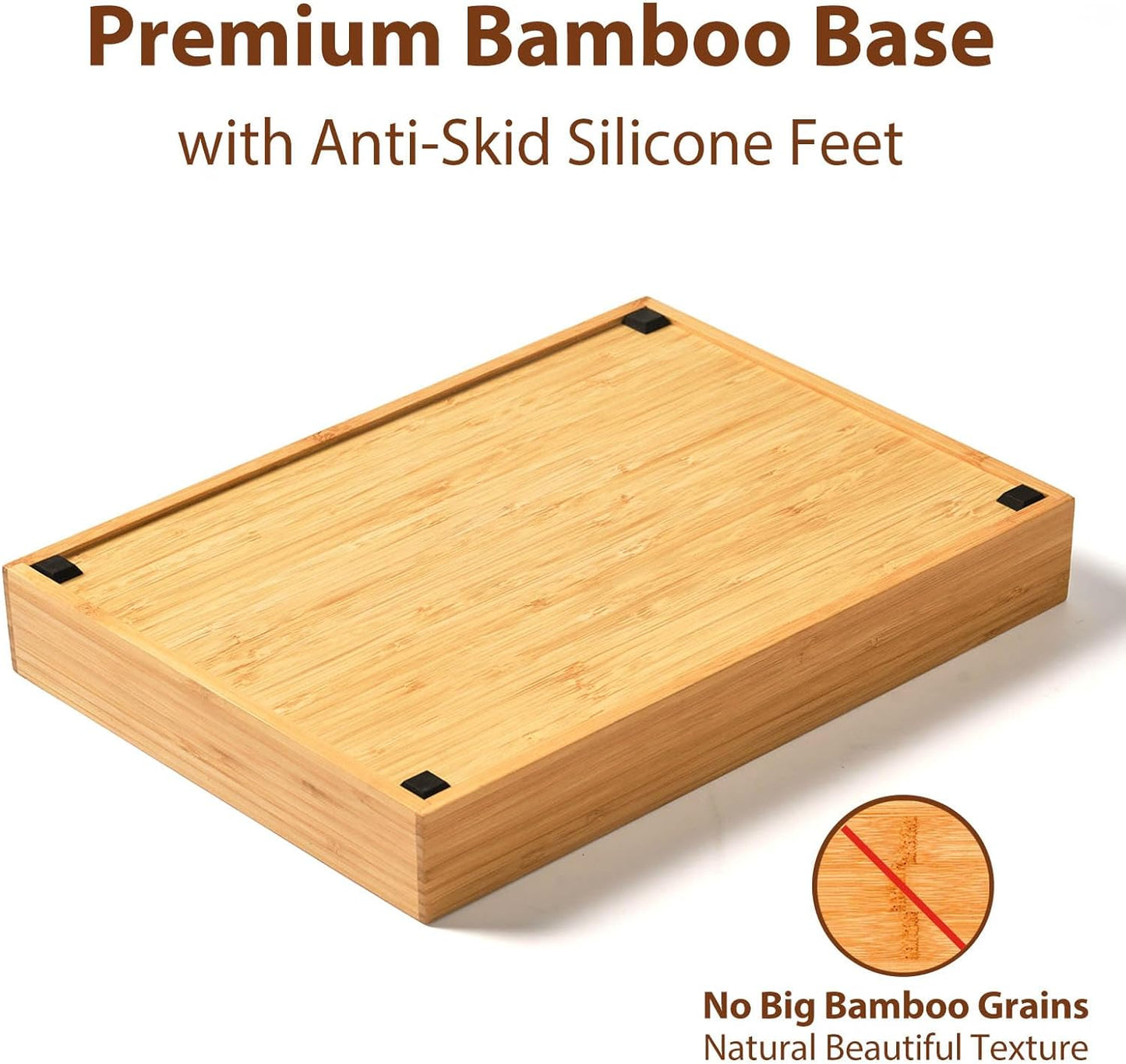 Umilife Bamboo Kitchen Drawer Organizer, 8.25 Inch Silverware Utensils Tray Holder for Small Drawer, Wood Caddy for Flatware Cutlery Knives