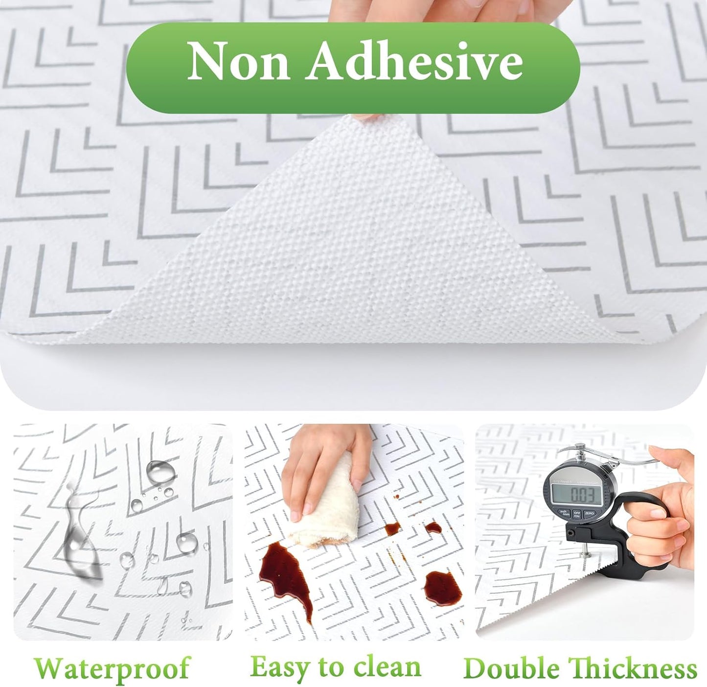 Shelf Liner for Kitchen Cabinets Non Adhesive Drawer Liner Non-Slip Thickened Shelf Liner Paper Strong Easy to Clean for Tool Box Refrigerator with Knife and Tape Measure,Silver Arrow,11.8 x 236.2 in